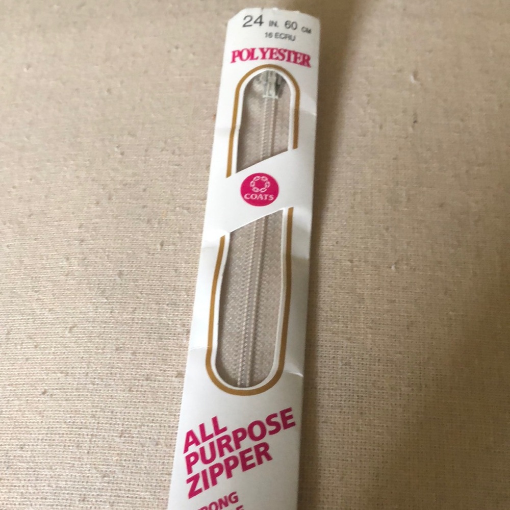 Zippers all purpose 2 new 24" polyester & 20" metal Coats & Clark strong durable